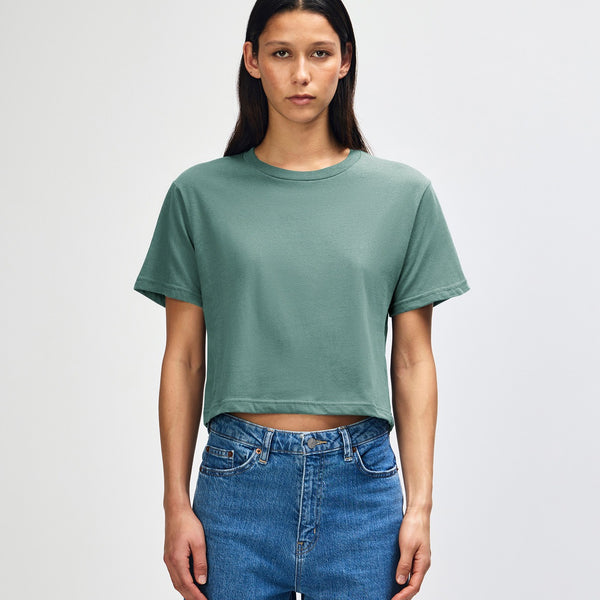 American Apparel 102 Boxy Cropped T-Shirt (Arctic)