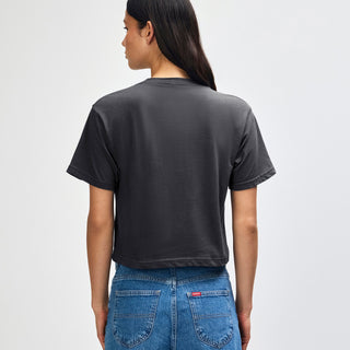 American Apparel 102 Boxy Cropped T-Shirt (Asphalt)
