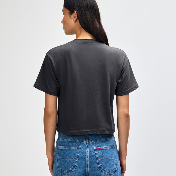 American Apparel 102 Boxy Cropped T-Shirt (Asphalt)