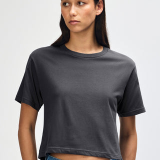American Apparel 102 Boxy Cropped T-Shirt (Asphalt)
