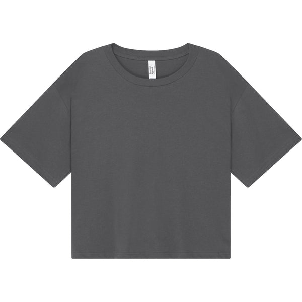American Apparel 102 Boxy Cropped T-Shirt (Asphalt)