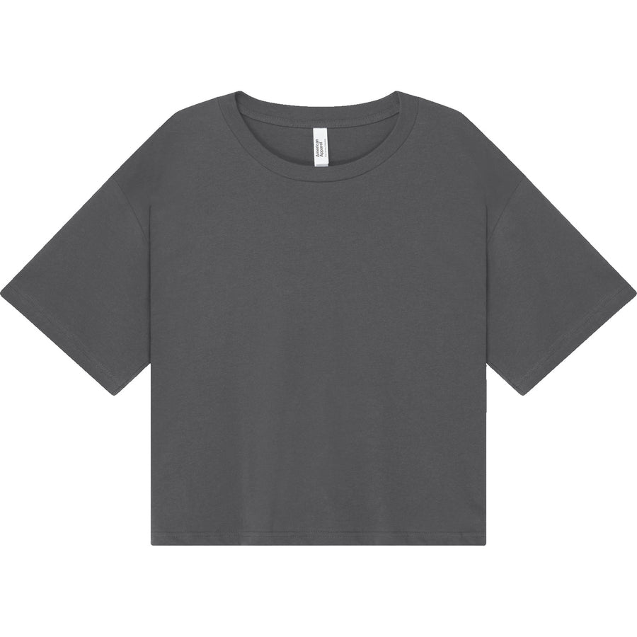 American Apparel 102 Boxy Cropped T-Shirt (Asphalt)