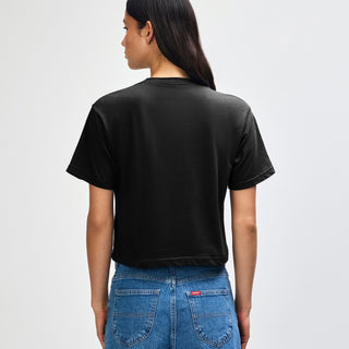 American Apparel 102 Boxy Cropped T-Shirt (Black)
