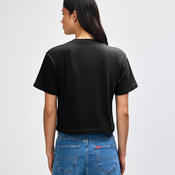 American Apparel 102 Boxy Cropped T-Shirt (Black)