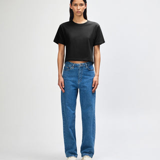 American Apparel 102 Boxy Cropped T-Shirt (Black)