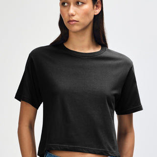 American Apparel 102 Boxy Cropped T-Shirt (Black)