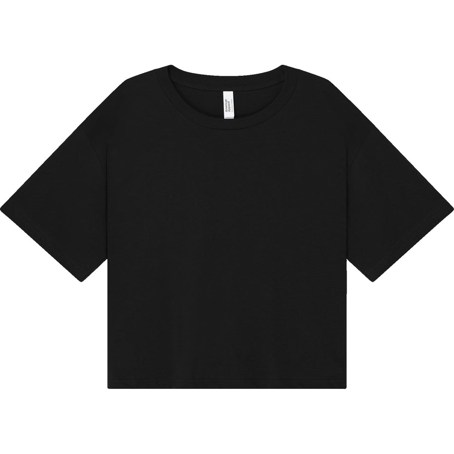 American Apparel 102 Boxy Cropped T-Shirt (Black)