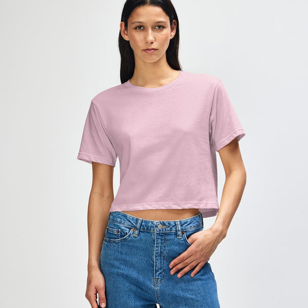 American Apparel 102 Boxy Cropped T-Shirt (Blush)