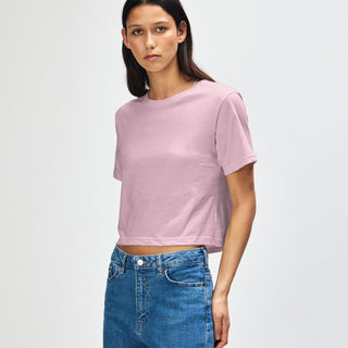 American Apparel 102 Boxy Cropped T-Shirt (Blush)