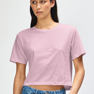 American Apparel 102 Boxy Cropped T-Shirt (Blush)