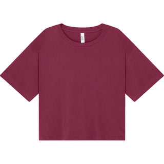American Apparel 102 Boxy Cropped Burgundy - Front View | color:Burgundy|view:front