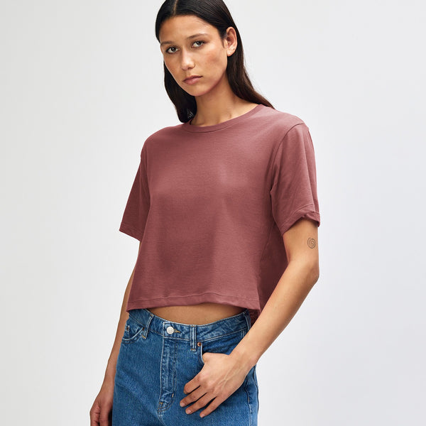 American Apparel 102 Boxy Cropped T-Shirt (Canyon)