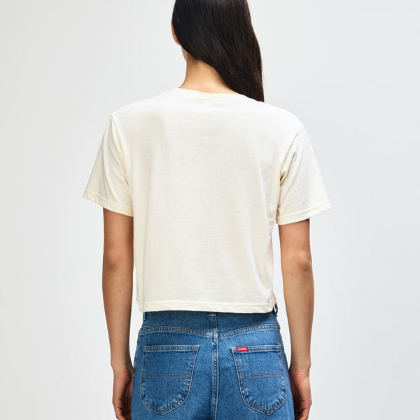 American Apparel 102 Boxy Cropped T-Shirt (Cream)