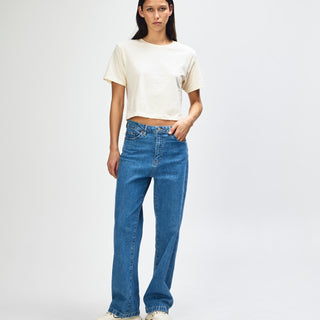 American Apparel 102 Boxy Cropped T-Shirt (Cream)