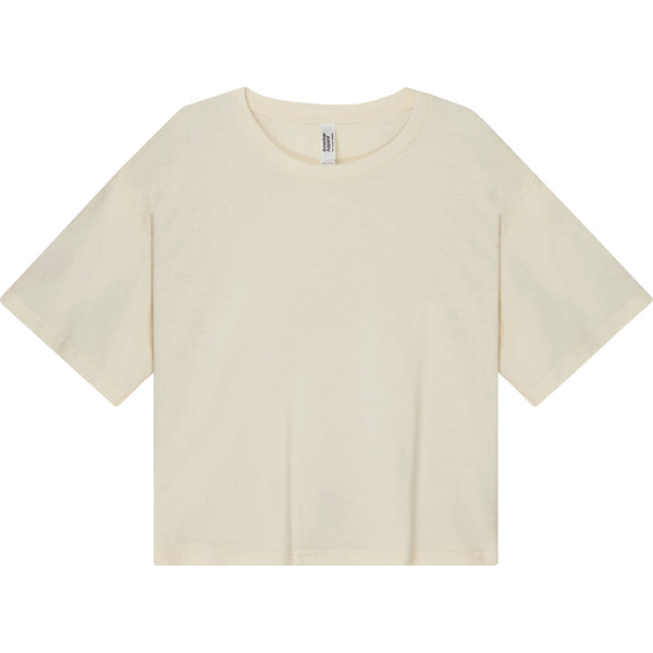 American Apparel 102 Boxy Cropped T-Shirt (Cream)