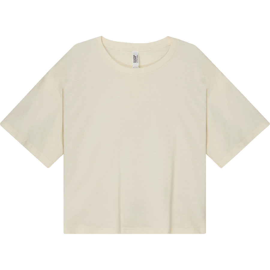 American Apparel 102 Boxy Cropped T-Shirt (Cream)