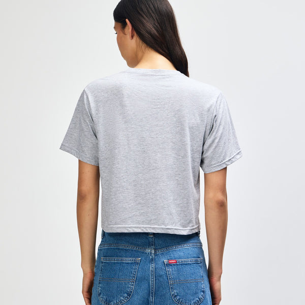 American Apparel 102 Boxy Cropped T-Shirt (Heather Grey)
