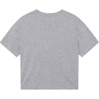 American Apparel 102 Boxy Cropped Heather Grey - Back View | color:Heather Grey|view:back