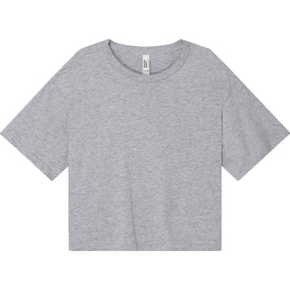 American Apparel 102 Boxy Cropped Heather Grey - Front View | color:Heather Grey|view:front
