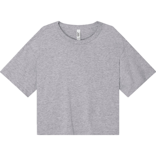 American Apparel 102 Boxy Cropped T-Shirt (Heather Grey)
