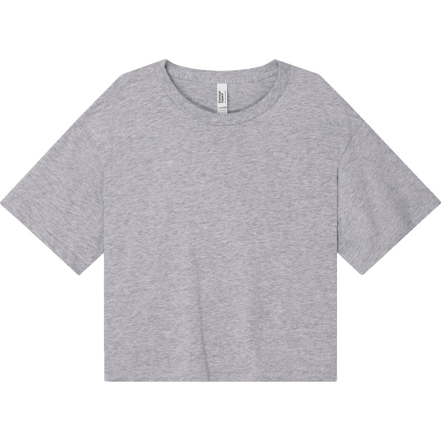 American Apparel 102 Boxy Cropped T-Shirt (Heather Grey)