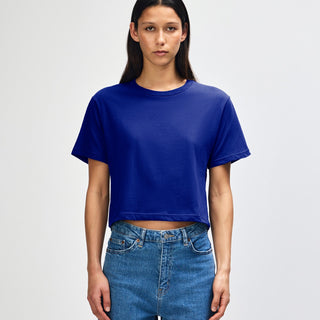 American Apparel 102 Boxy Cropped T-Shirt (Lapis)