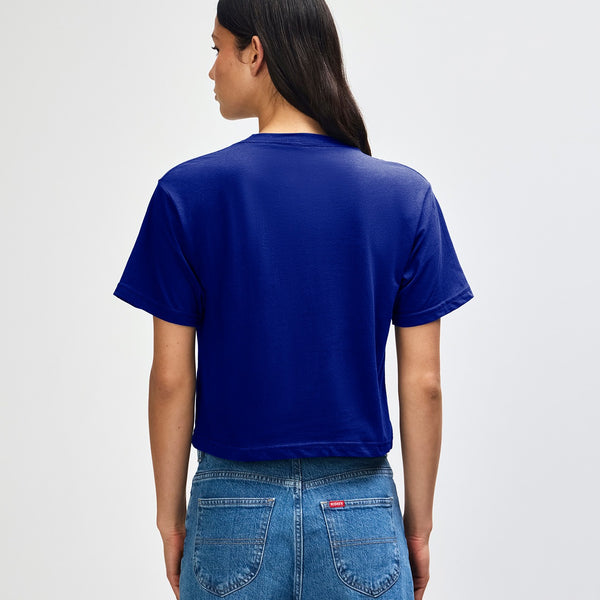 American Apparel 102 Boxy Cropped T-Shirt (Lapis)