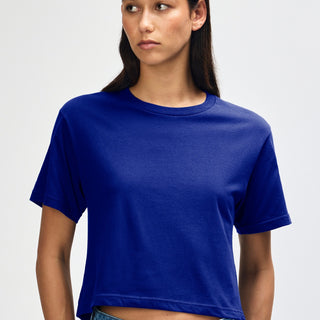 American Apparel 102 Boxy Cropped T-Shirt (Lapis)