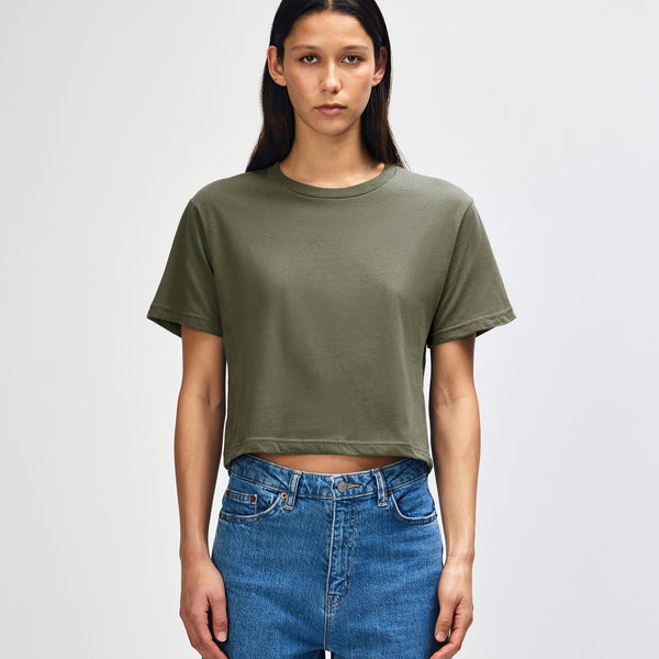 American Apparel 102 Boxy Cropped T-Shirt (Lieutenant)