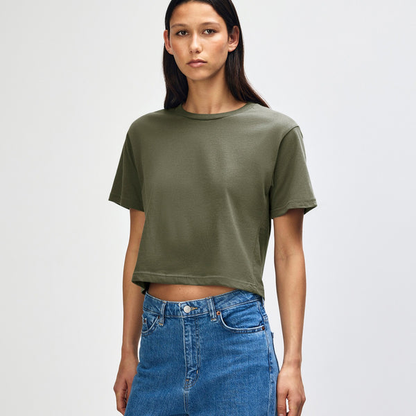American Apparel 102 Boxy Cropped T-Shirt (Lieutenant)