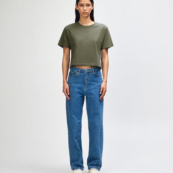 American Apparel 102 Boxy Cropped T-Shirt (Lieutenant)