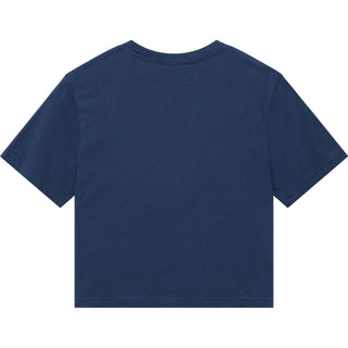 American Apparel 102 Boxy Cropped Sea Blue - Back View | color:Sea Blue|view:back