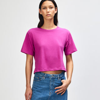 American Apparel 102 Boxy Cropped T-Shirt (Super Pink)