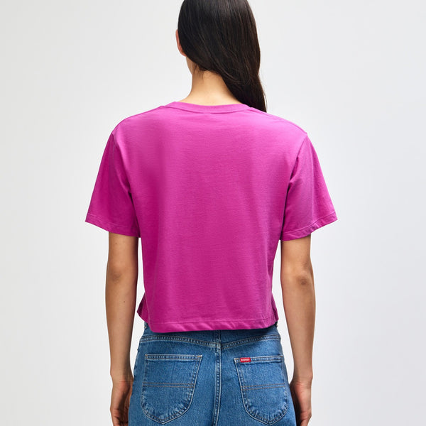 American Apparel 102 Boxy Cropped T-Shirt (Super Pink)