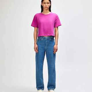 American Apparel 102 Boxy Cropped T-Shirt (Super Pink)