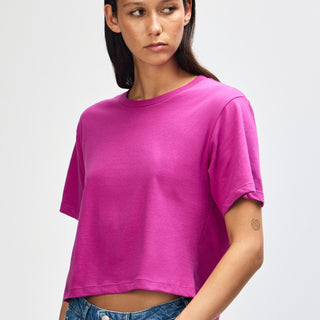 American Apparel 102 Boxy Cropped T-Shirt (Super Pink)