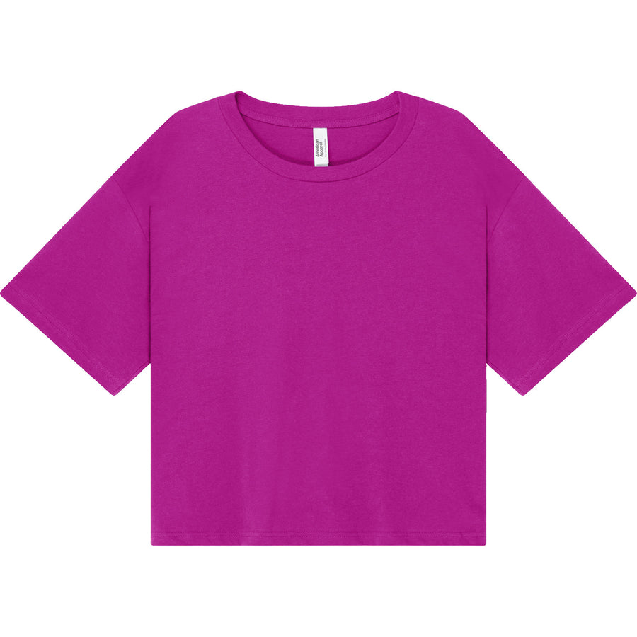 American Apparel 102 Boxy Cropped T-Shirt (Super Pink)