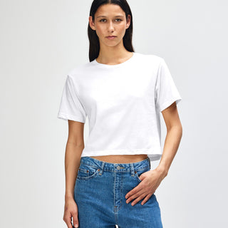 American Apparel 102 Boxy Cropped T-Shirt (White)
