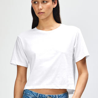 American Apparel 102 Boxy Cropped T-Shirt (White)