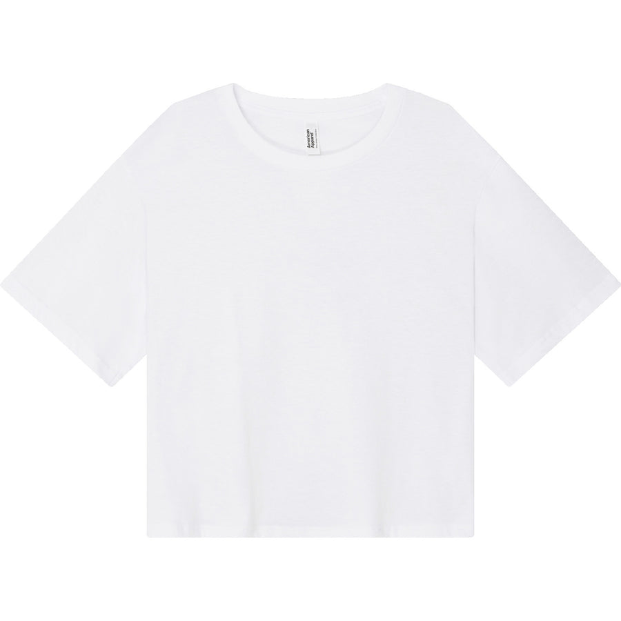 American Apparel 102 Boxy Cropped T-Shirt (White)