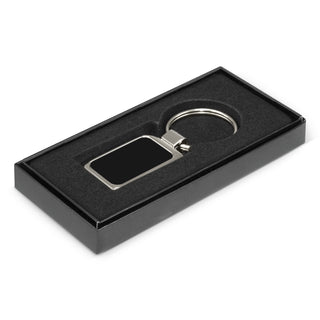 Tack Laser Etch Metal Key Ring (Black) — Gift Box