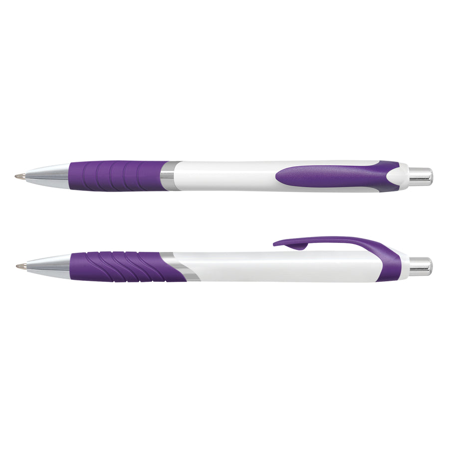 Quartz Jet Pen -  White Barrel (Purple)