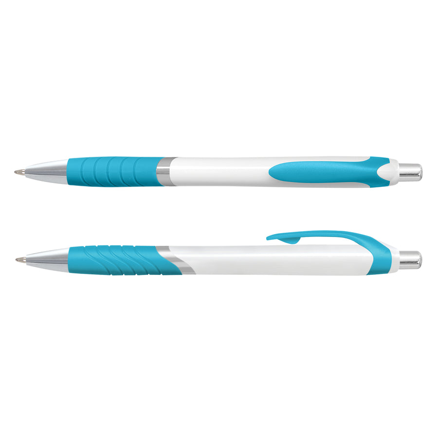 Quartz Jet Pen -  White Barrel (Light Blue)