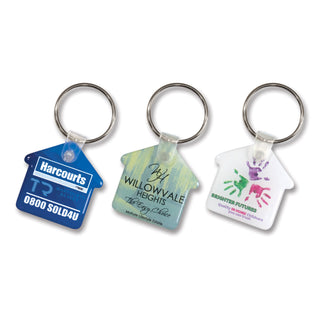 Agogo Flexi Resin Key Ring - House (White)