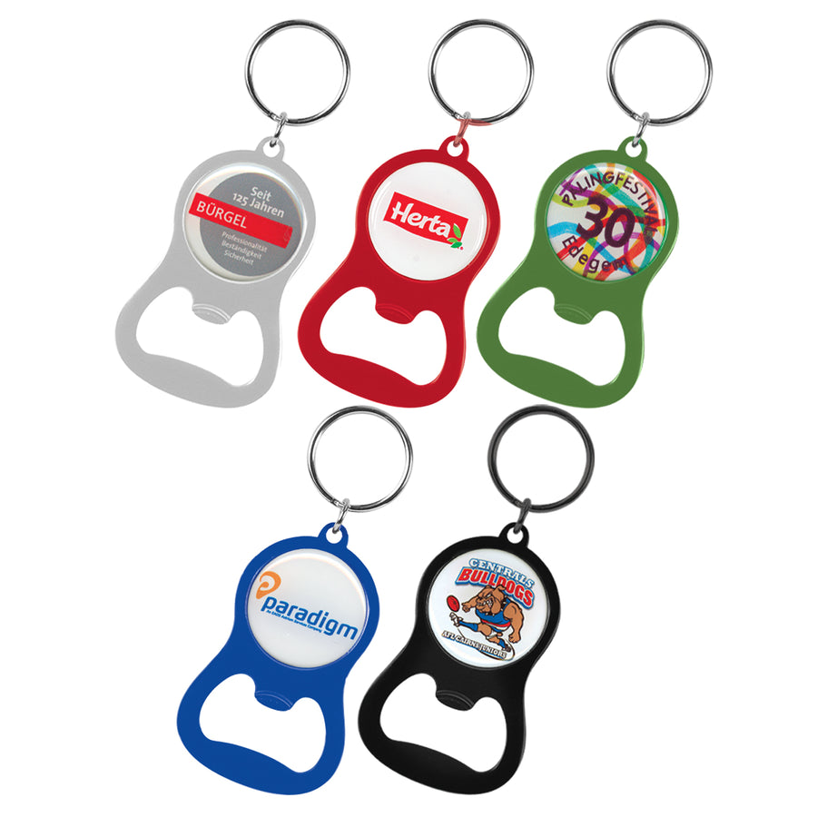 Fob Chevron Bottle Opener Key Ring (Matte Red)