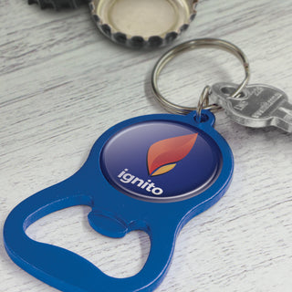 Fob Chevron Bottle Opener Key Ring (Matte Black) — Feature