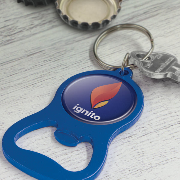 Fob Chevron Bottle Opener Key Ring (Matte Green)
