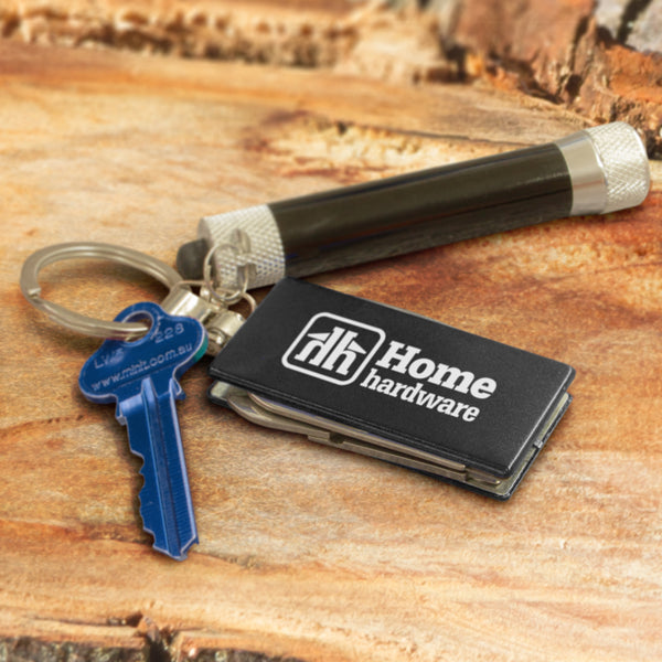 Utility Multi-Function Metal Key Ring (Black)