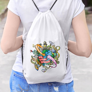 Printwear Drawstring Backpack (White)