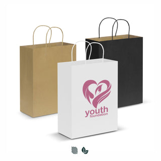Kraft Paper Carry Bag - Large (White) — Impact Aware